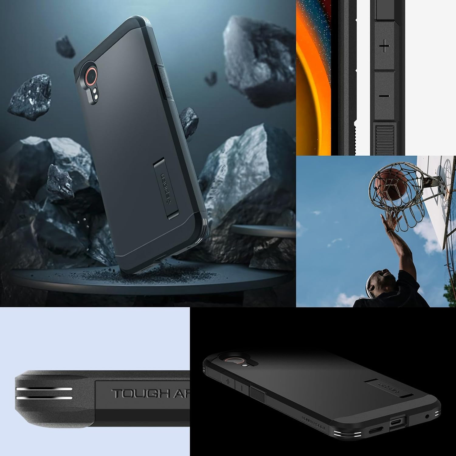 Etui od marki Spigen z serii Tough Armor do Galaxy XCover 7, czarne